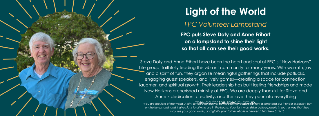 Sept 7-14-21 – Steve Doty and Anne Frihart Lampstand Banner